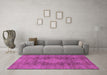 Machine Washable Abstract Purple Modern Area Rugs in a Living Room, wshabs1322pur