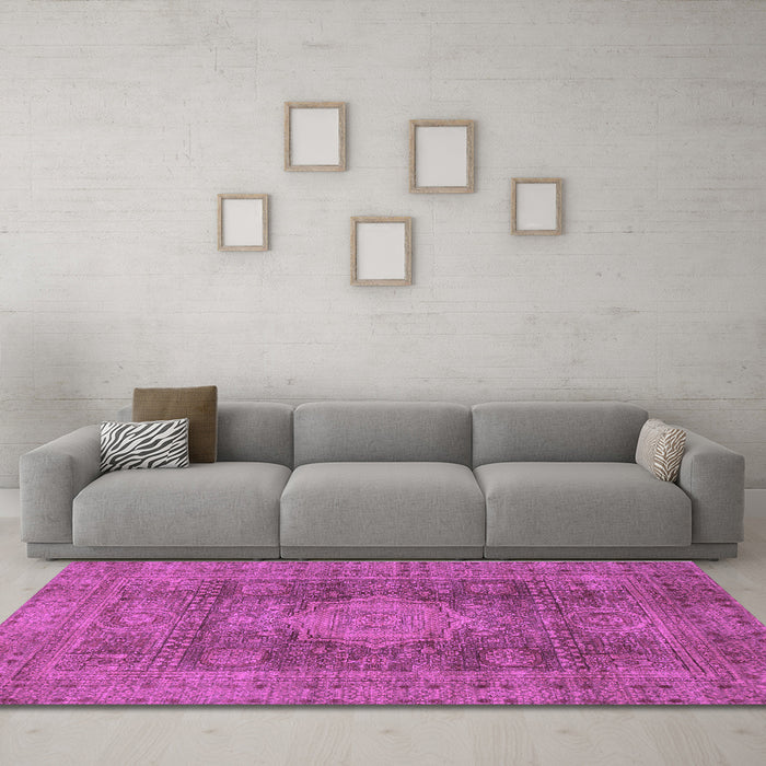 Machine Washable Abstract Purple Modern Area Rugs in a Living Room, wshabs1322pur