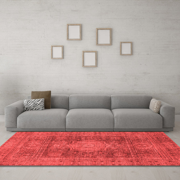 Modern Red Washable Rugs