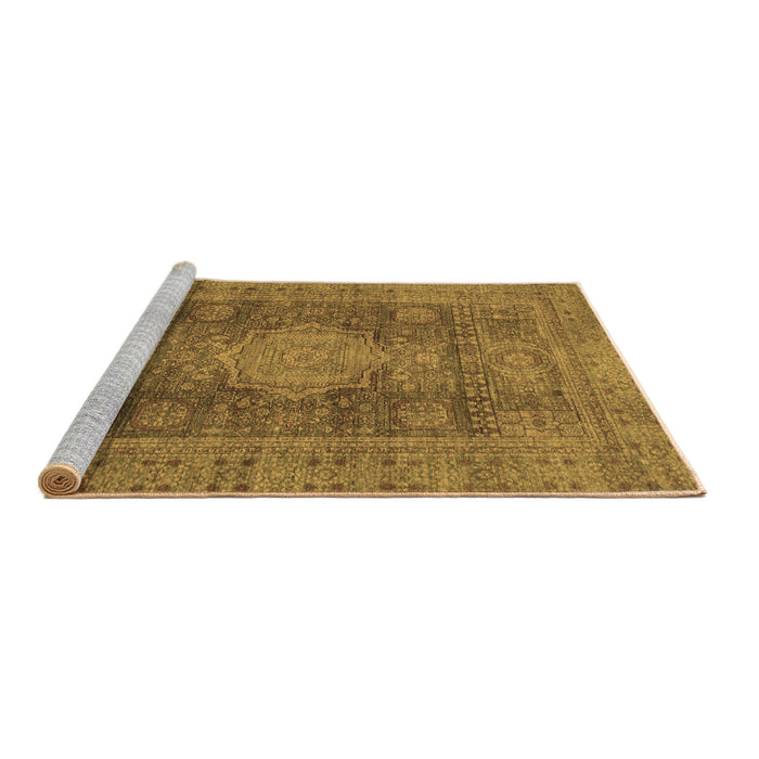 Sideview of Machine Washable Abstract Brown Modern Rug, wshabs1322brn