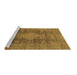 Sideview of Machine Washable Abstract Brown Modern Rug, wshabs1322brn