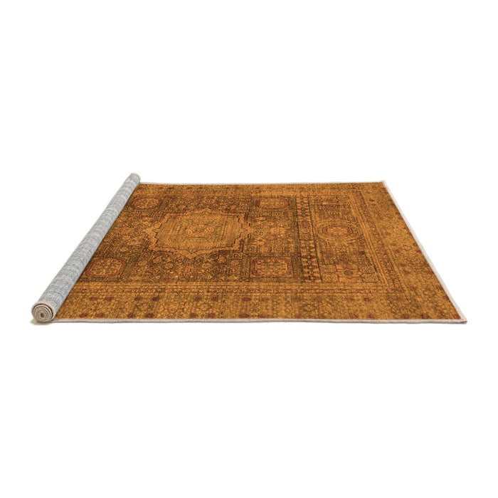 Sideview of Machine Washable Abstract Orange Modern Area Rugs, wshabs1322org