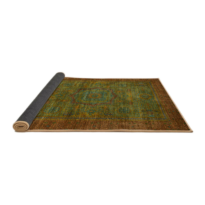 Sideview of Abstract Saddle Brown Modern Rug, abs1323