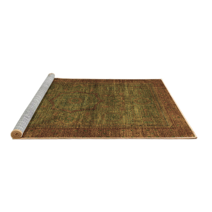 Sideview of Machine Washable Abstract Brown Modern Rug, wshabs1323brn