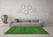 Machine Washable Abstract Green Modern Area Rugs in a Living Room,, wshabs1323grn