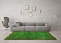 Machine Washable Abstract Green Modern Rug, wshabs1323grn