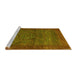 Sideview of Machine Washable Abstract Yellow Modern Rug, wshabs1323yw