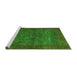 Sideview of Machine Washable Abstract Green Modern Area Rugs, wshabs1323grn