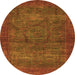 Round Abstract Orange Modern Rug, abs1323org