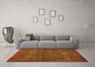 Machine Washable Abstract Orange Modern Area Rugs in a Living Room, wshabs1323org