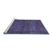 Sideview of Machine Washable Abstract Blue Modern Rug, wshabs1323blu