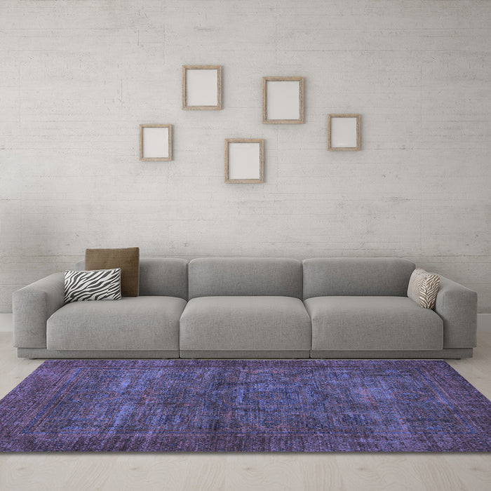 Machine Washable Abstract Blue Modern Rug in a Living Room, wshabs1323blu