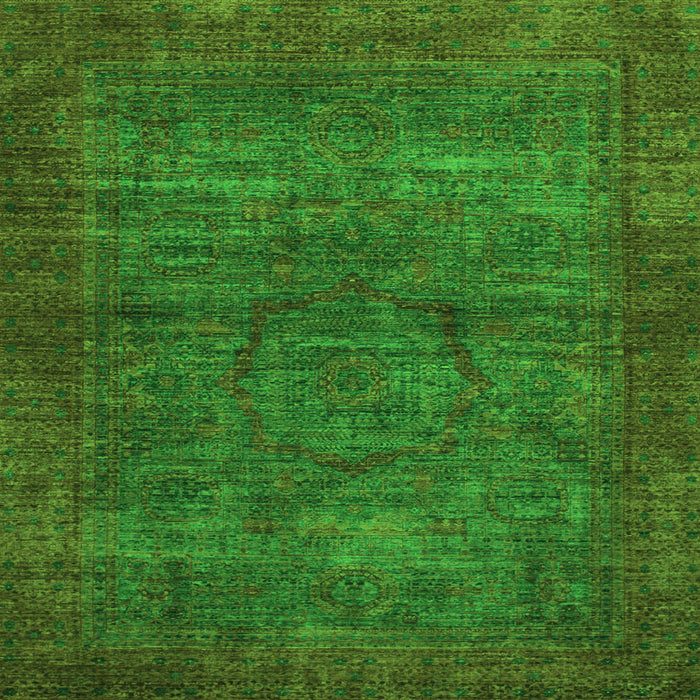 Square Machine Washable Abstract Green Modern Area Rugs, wshabs1323grn