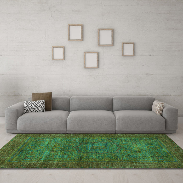 Machine Washable Abstract Turquoise Modern Area Rugs in a Living Room,, wshabs1323turq