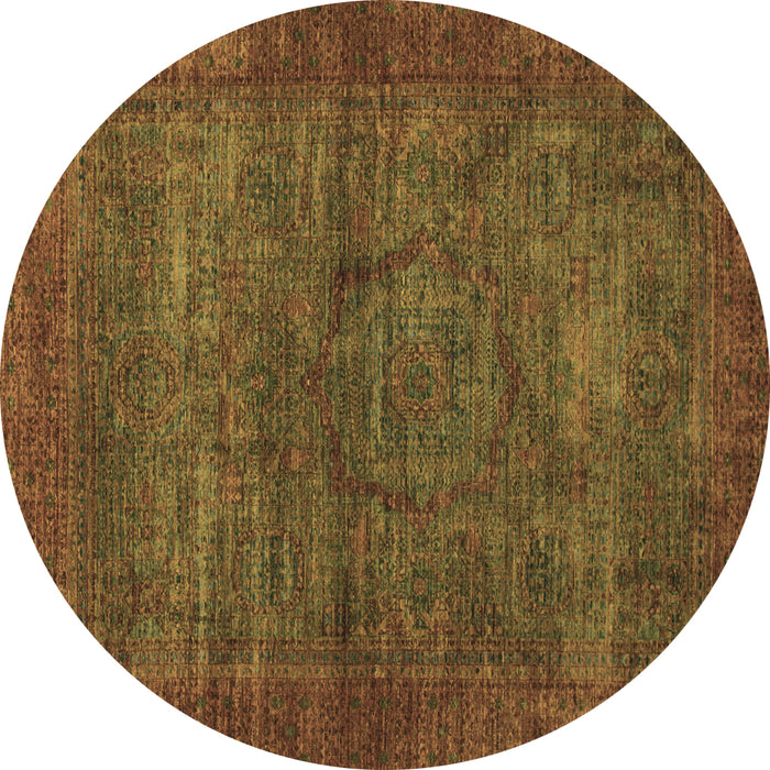 Round Abstract Brown Modern Rug, abs1323brn