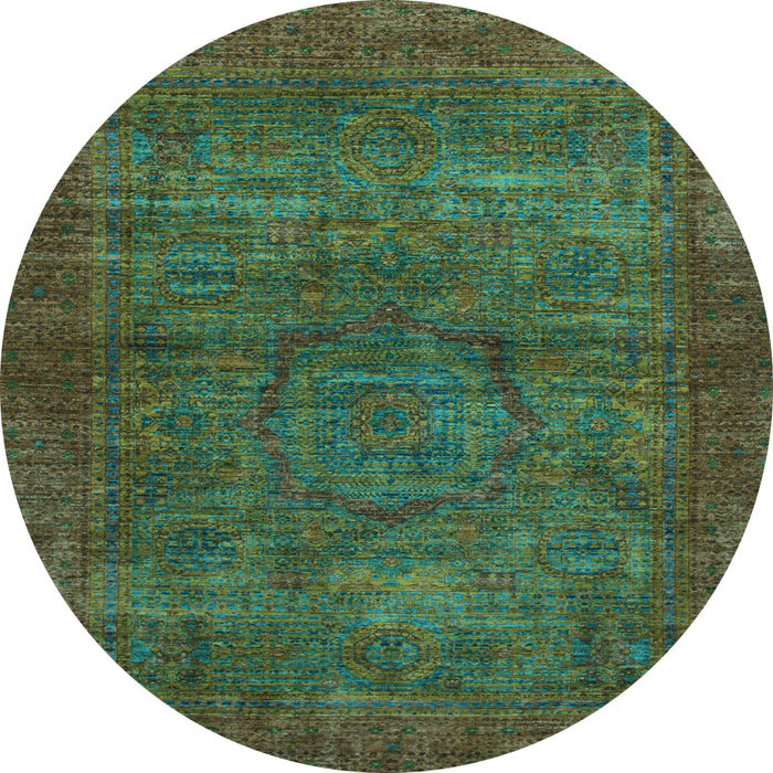 Round Machine Washable Abstract Light Blue Modern Rug, wshabs1323lblu