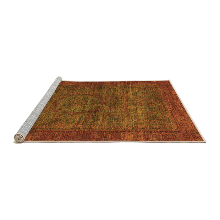Sideview of Machine Washable Abstract Orange Modern Area Rugs, wshabs1323org