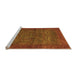 Sideview of Machine Washable Abstract Orange Modern Area Rugs, wshabs1323org