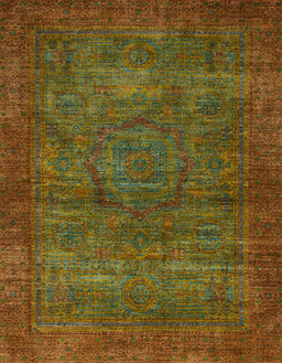 Abstract Saddle Brown Modern Rug, abs1323