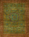 Abstract Saddle Brown Modern Rug, abs1323