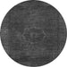 Round Machine Washable Abstract Gray Modern Rug, wshabs1324gry