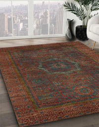 Abstract Saffron Red Modern Rug, abs1324