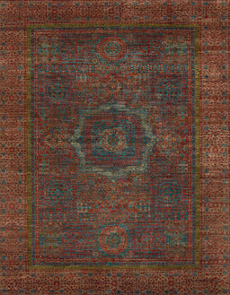 Machine Washable Abstract Saffron Red Rug, wshabs1324