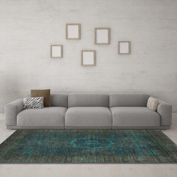 Machine Washable Abstract Light Blue Modern Rug in a Living Room, wshabs1324lblu