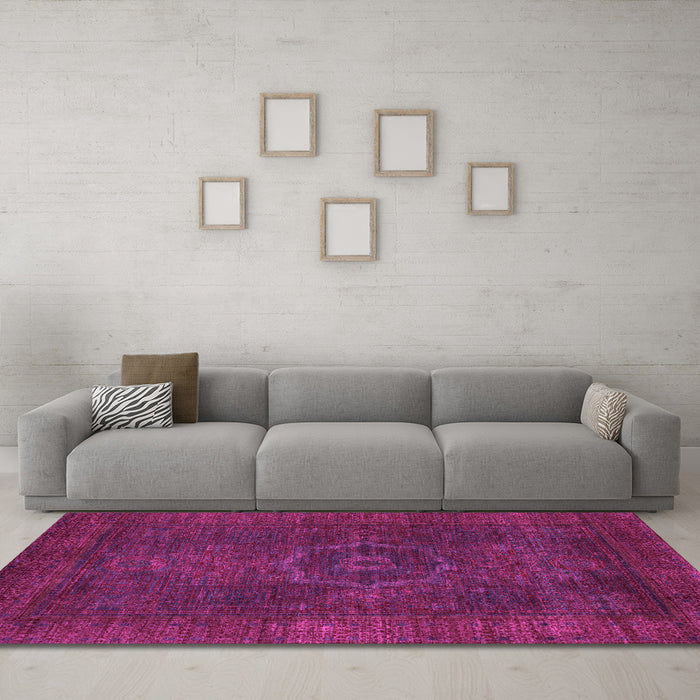 Machine Washable Abstract Pink Modern Rug in a Living Room, wshabs1324pnk