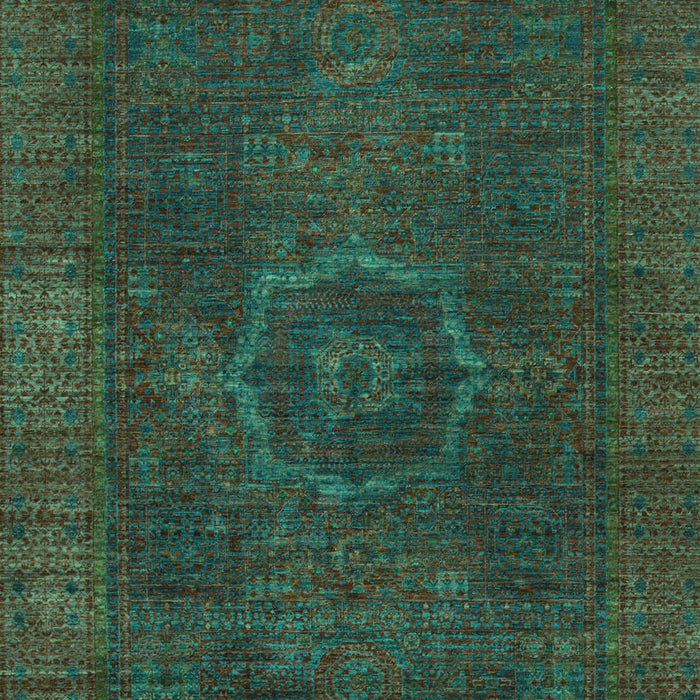 Machine Washable Abstract Turquoise Modern Area Rugs, wshabs1324turq