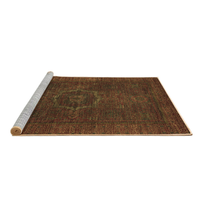 Sideview of Machine Washable Abstract Brown Modern Rug, wshabs1324brn
