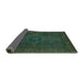 Sideview of Abstract Turquoise Modern Rug, abs1324turq