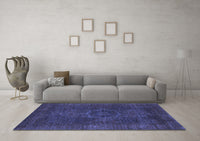 Machine Washable Abstract Blue Modern Rug, wshabs1324blu