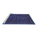 Sideview of Machine Washable Abstract Blue Modern Rug, wshabs1324blu