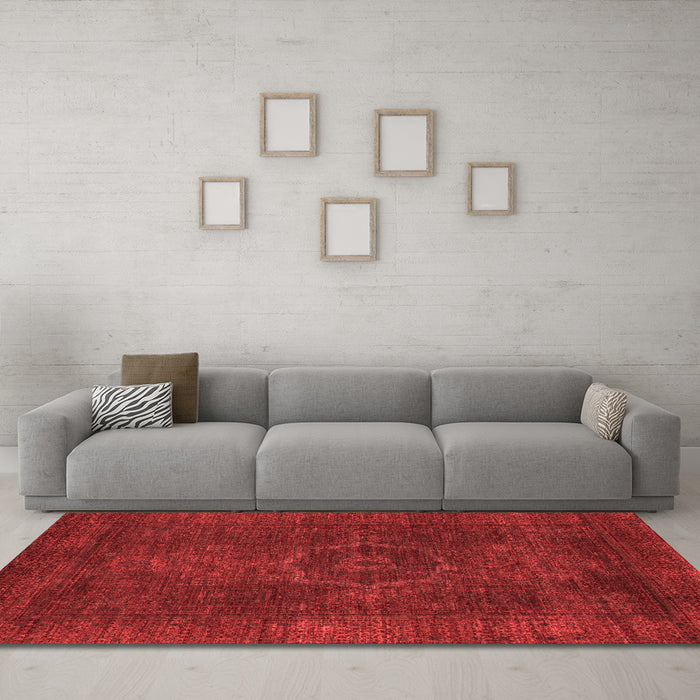 Modern Red Washable Rugs