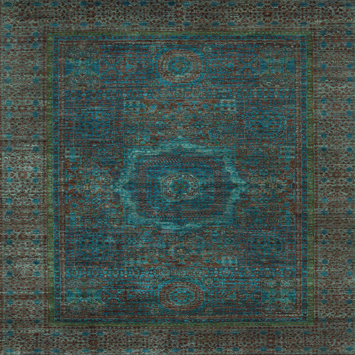 Square Abstract Light Blue Modern Rug, abs1324lblu