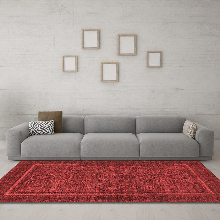 Modern Red Washable Rugs