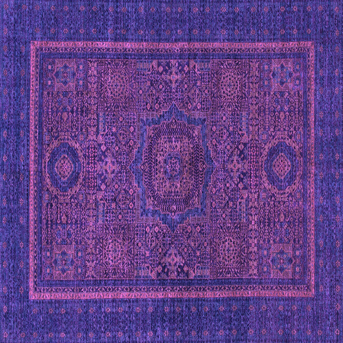 Square Machine Washable Abstract Purple Modern Area Rugs, wshabs1325pur