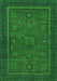 Machine Washable Abstract Green Modern Area Rugs, wshabs1325grn