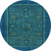 Round Machine Washable Abstract Light Blue Modern Rug, wshabs1325lblu