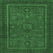 Square Abstract Emerald Green Modern Rug, abs1325emgrn