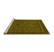 Sideview of Machine Washable Abstract Yellow Modern Rug, wshabs1325yw