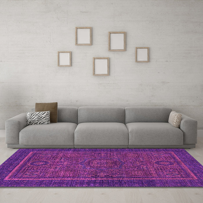 Machine Washable Abstract Pink Modern Rug in a Living Room, wshabs1325pnk