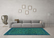 Machine Washable Abstract Turquoise Modern Area Rugs in a Living Room,, wshabs1325turq