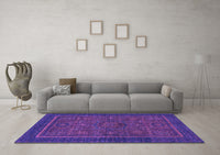 Machine Washable Abstract Purple Modern Rug, wshabs1325pur