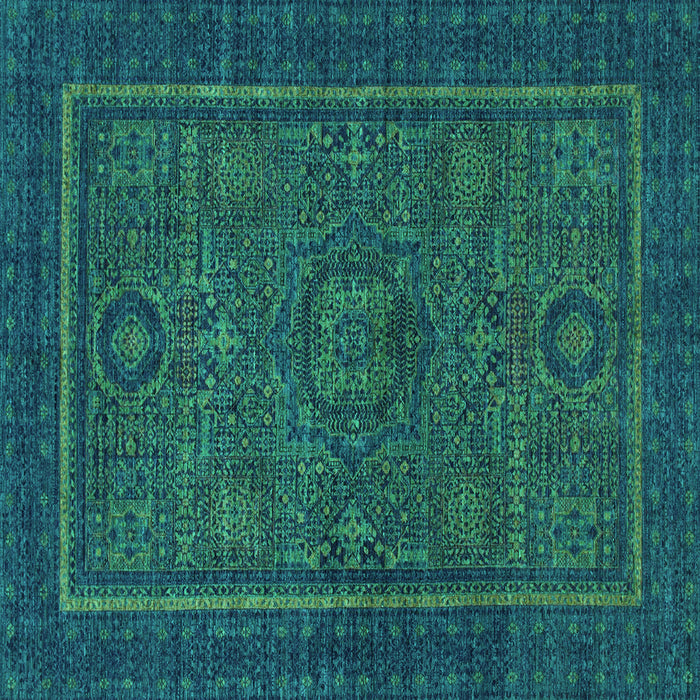 Square Abstract Turquoise Modern Rug, abs1325turq