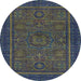 Round Abstract Hazel Green Modern Rug, abs1325