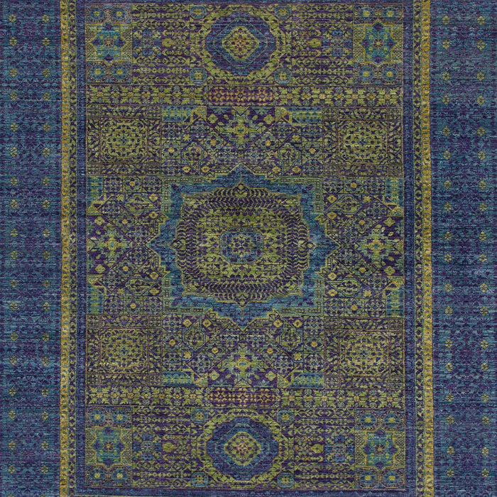 Machine Washable Abstract Hazel Green Rug, wshabs1325