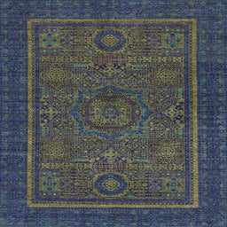 Square Abstract Hazel Green Modern Rug, abs1325