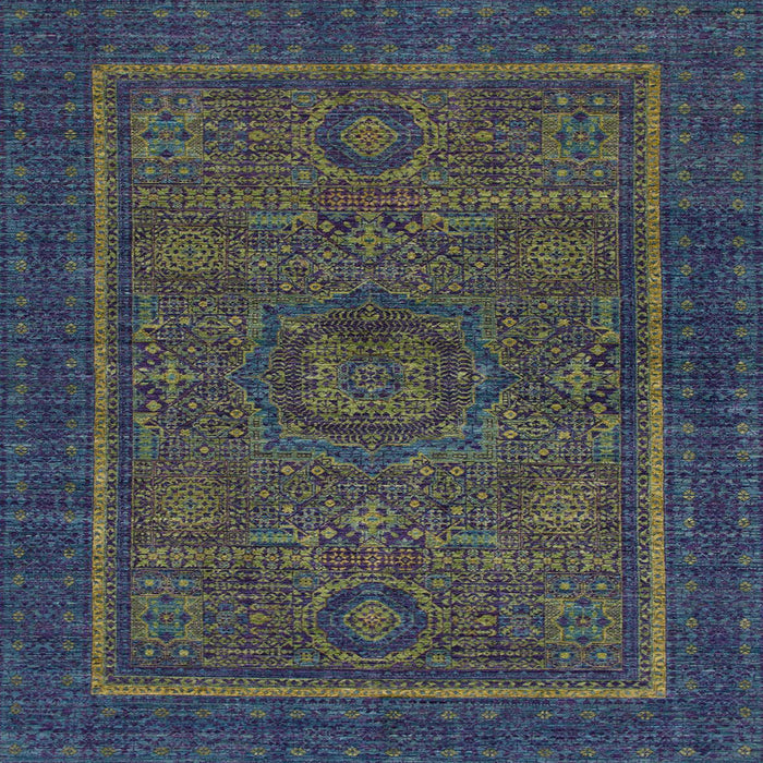 Square Abstract Hazel Green Modern Rug, abs1325